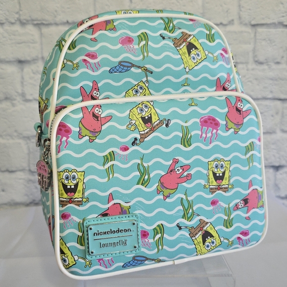 Loungefly SpongeBob Squarepants Nickelodeon Mini Backpack Convertible Bag New - Picture 9 of 16
